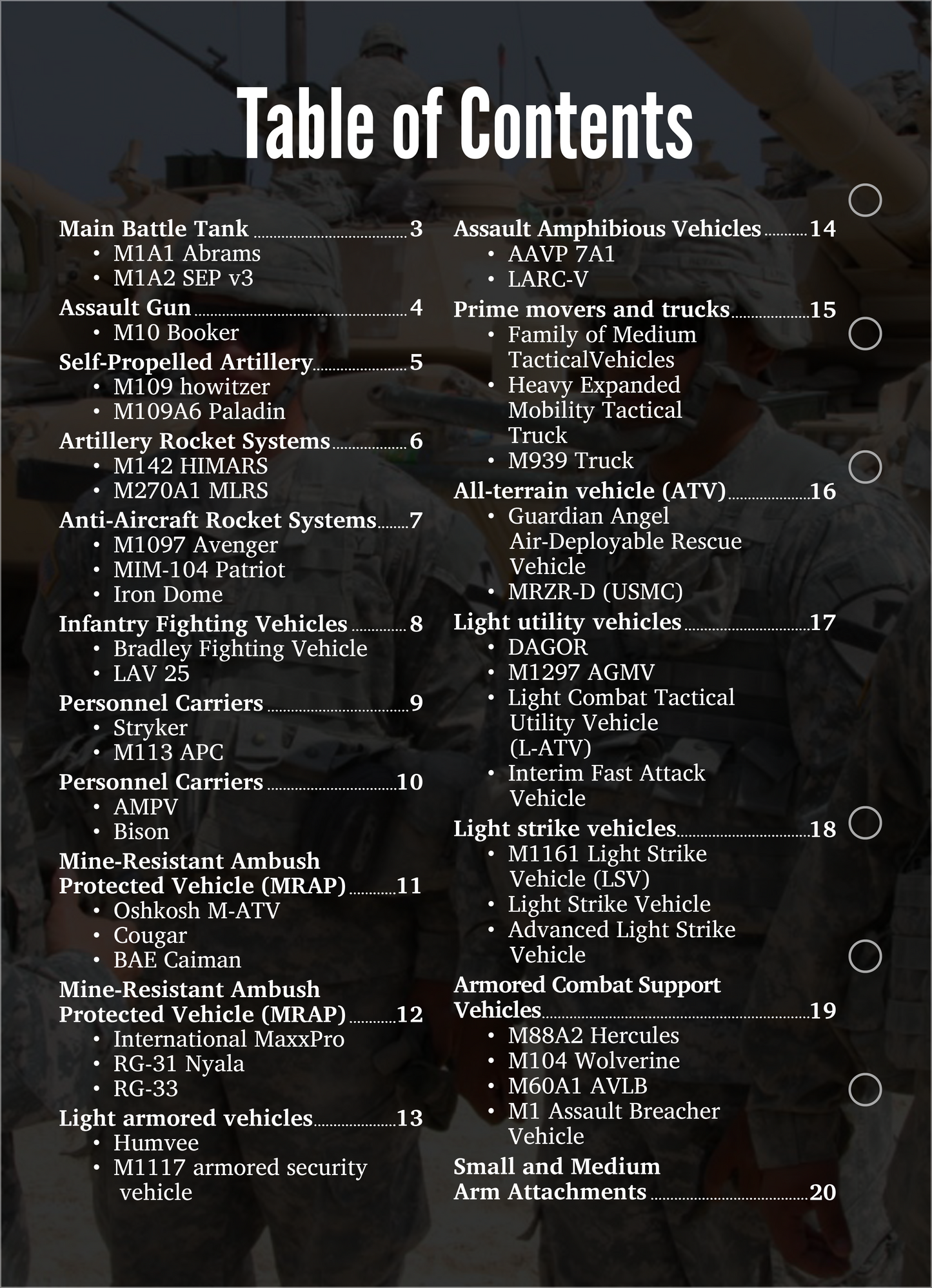 US Army & Marine Corps Vehicles – 10 Waterproof Military Info Cards